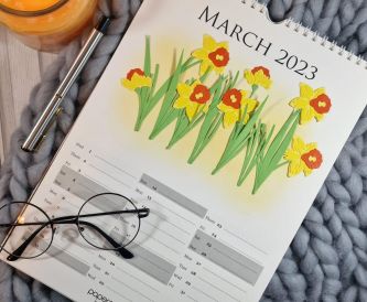 March Calender Page - Spring