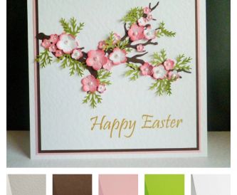 Pretty ‘Cherry Blossom’ Handmade Easter Card