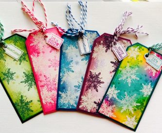 Colourful Christmas Tags with Snowflakes - Tutorial