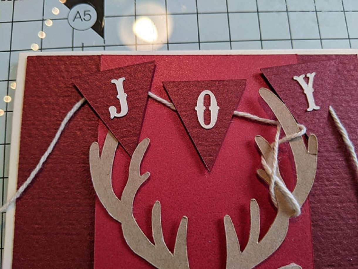 Nm Deer Red Joy Xmas Card 6