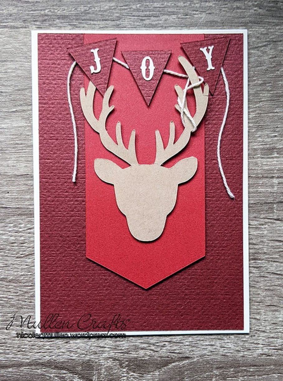 Nm Deer Red Joy Xmas Card 7
