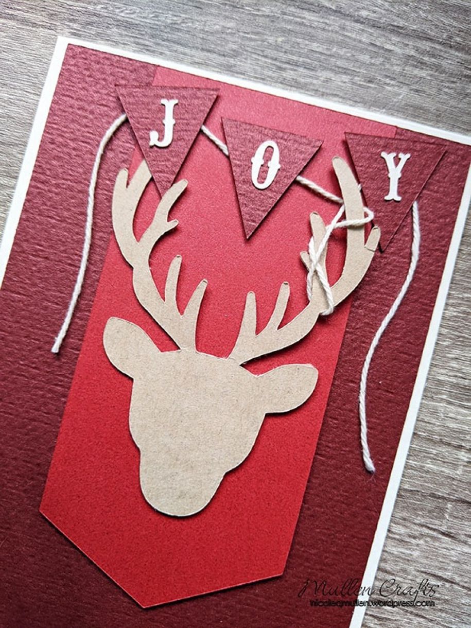 Nm Deer Red Joy Xmas Card 8