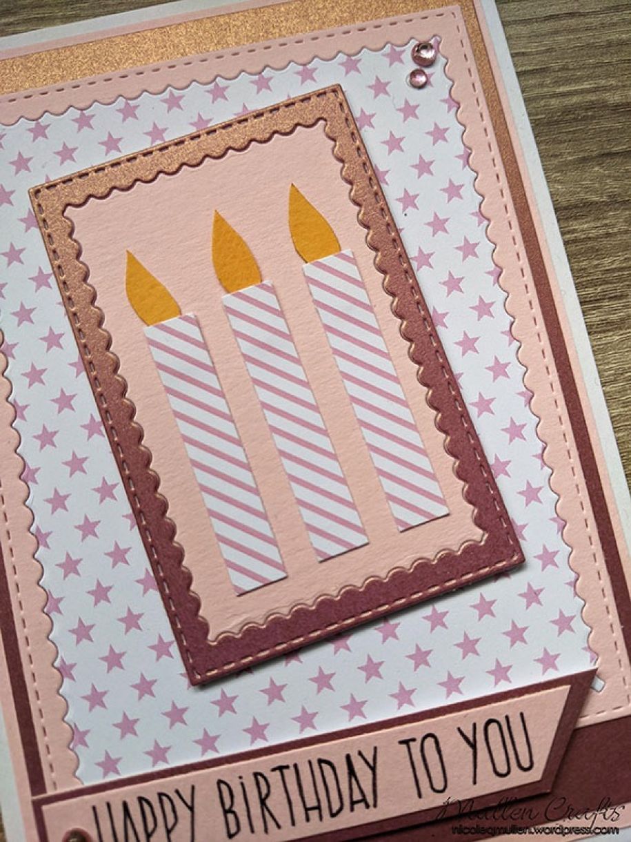 Nm Pink Bday Candles Bday Card 11