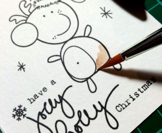 Easy Christmas Cards with Letraset Aquamarkers