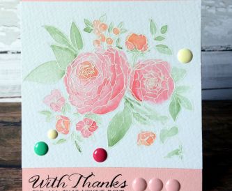 White Embossing Powder and Watercolour Markers - Pretty Thank You Note Cards