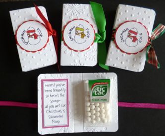Fun Snowman Poop Tic Tac Gift Card - Handmade Stocking Filler!