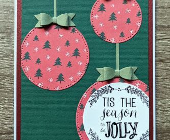 Nm red and green ornament xmas card 12