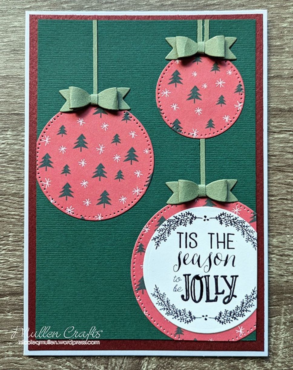 Nm red and green ornament xmas card 12