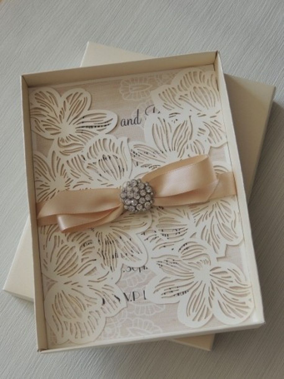 Handmade Wedding Stationery With Embellishment