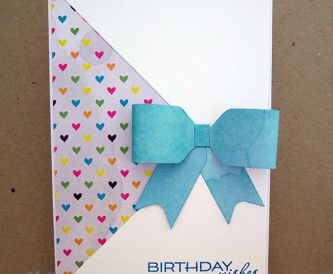 Bow Birthday Card with Patterned Paper