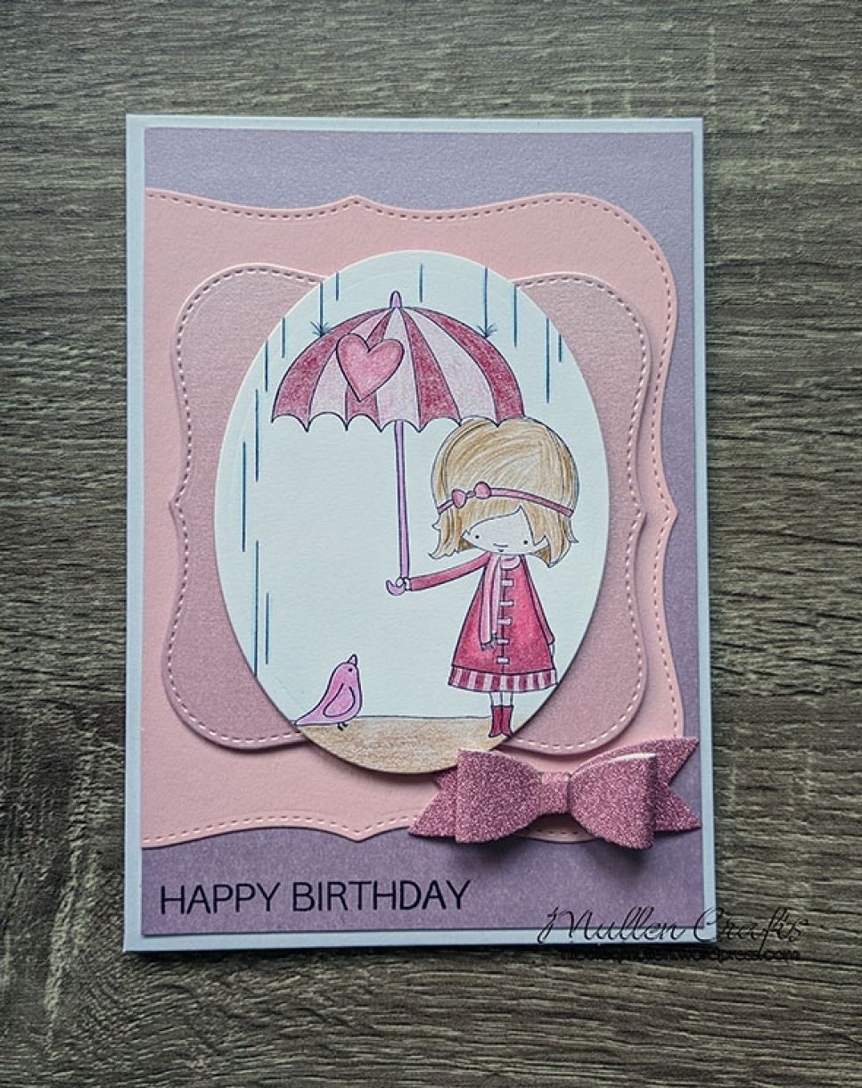 Nm pink umbrella bow card 11