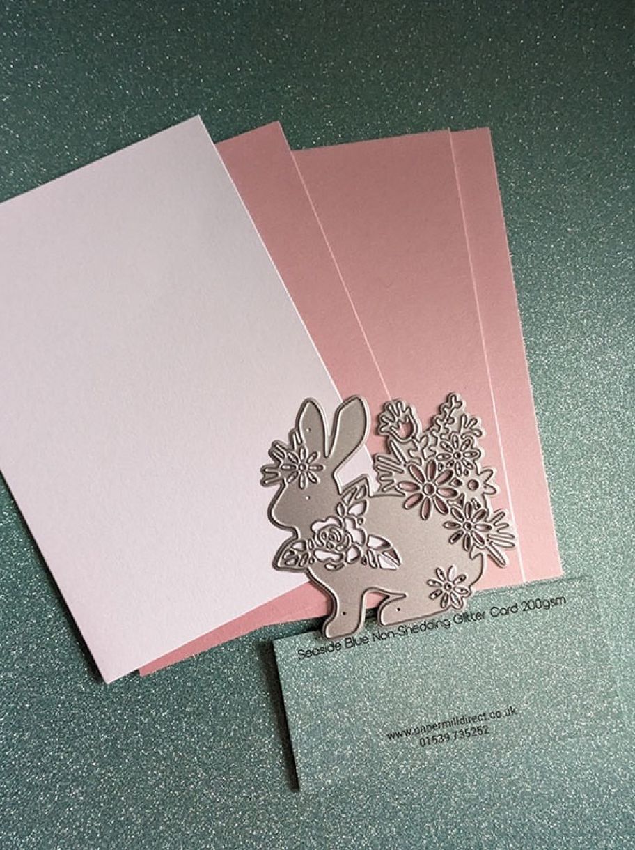 Pastel pink bunny card 1