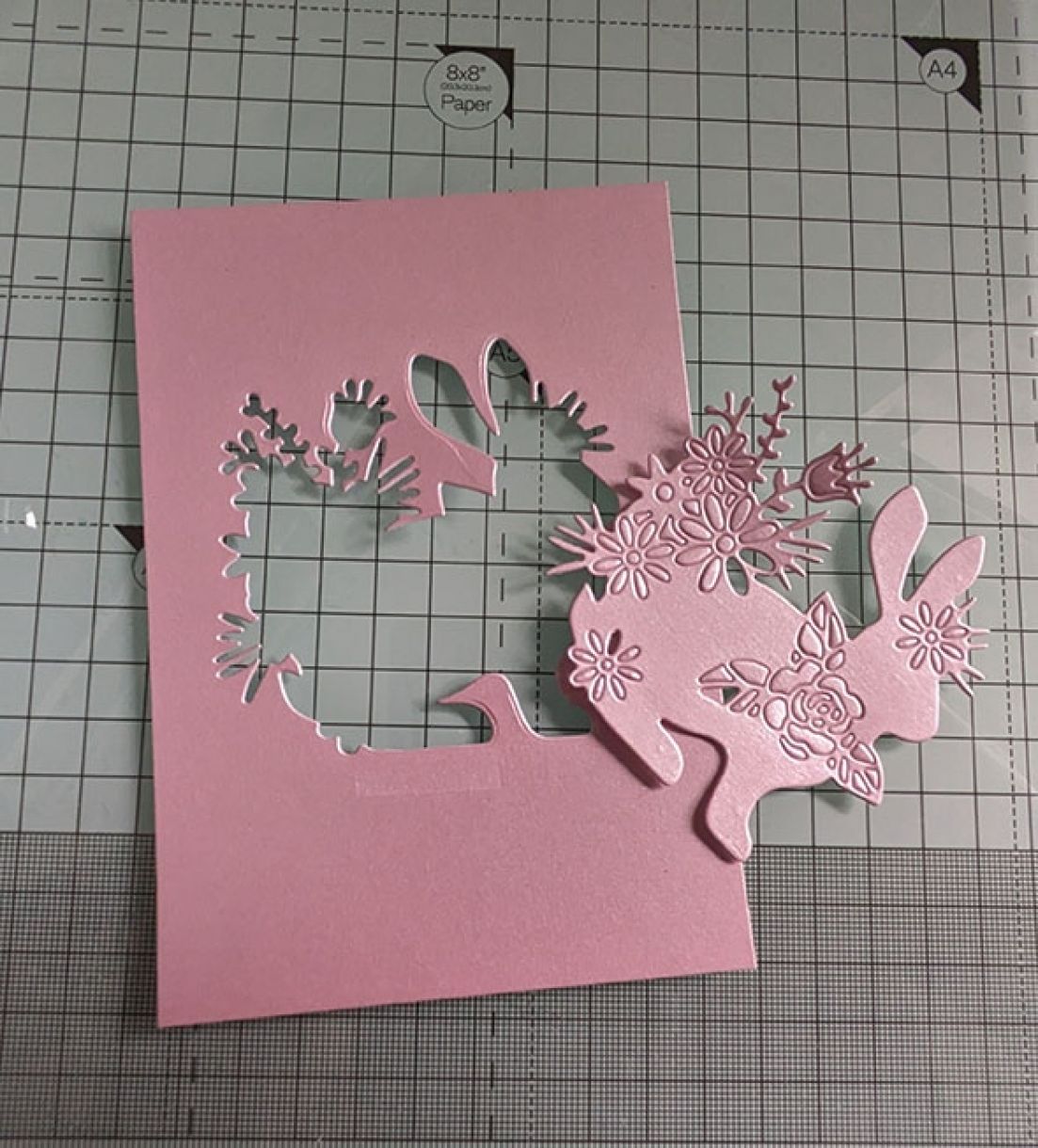 Pastel pink bunny card 3