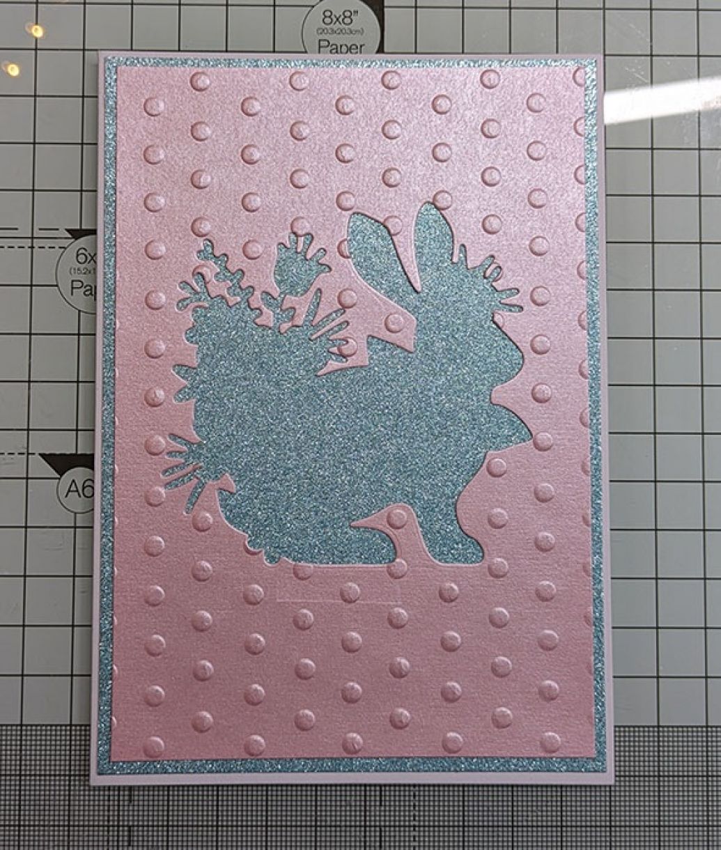 Pastel pink bunny card 5