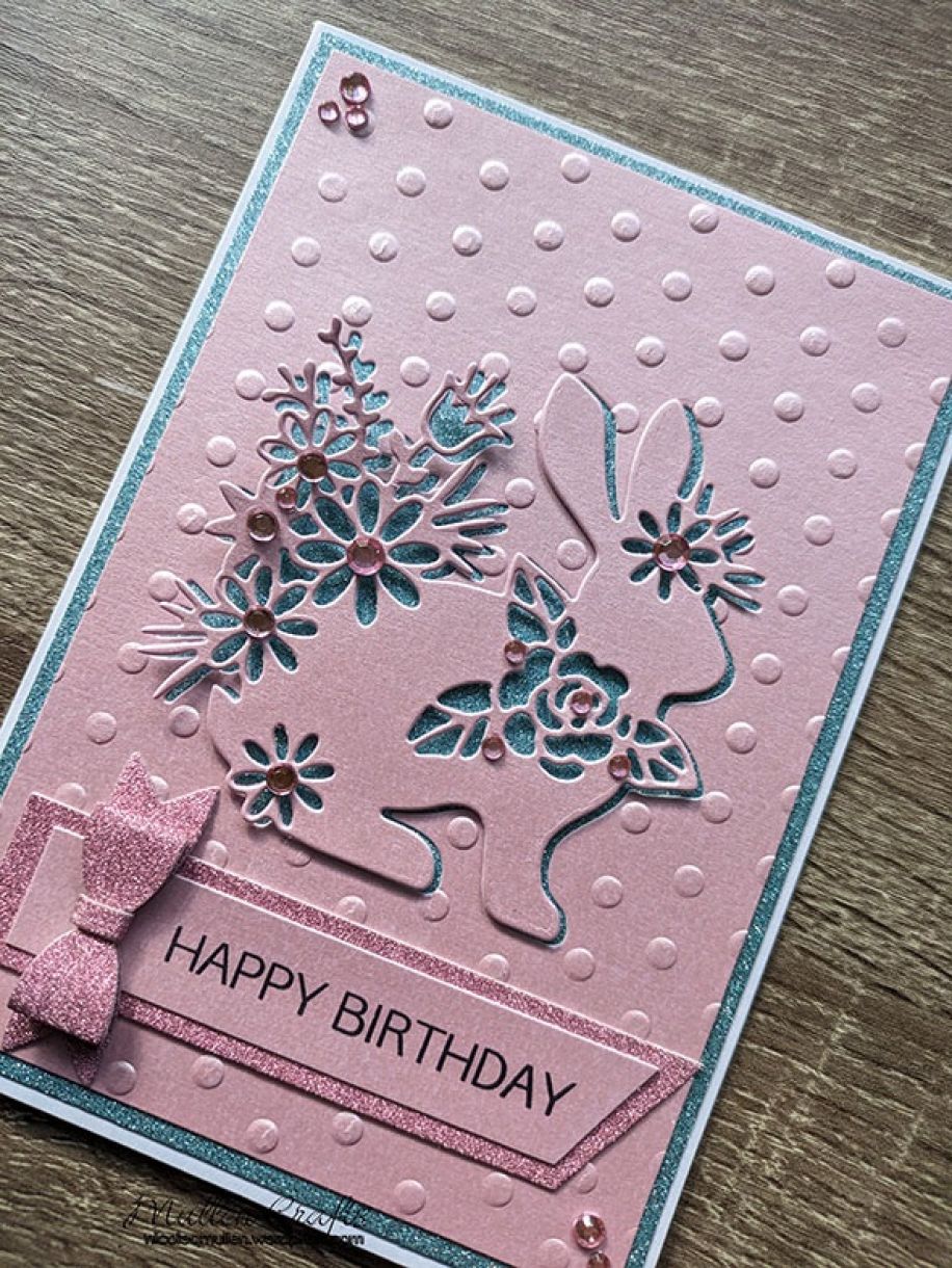Pastel pink bunny card 10