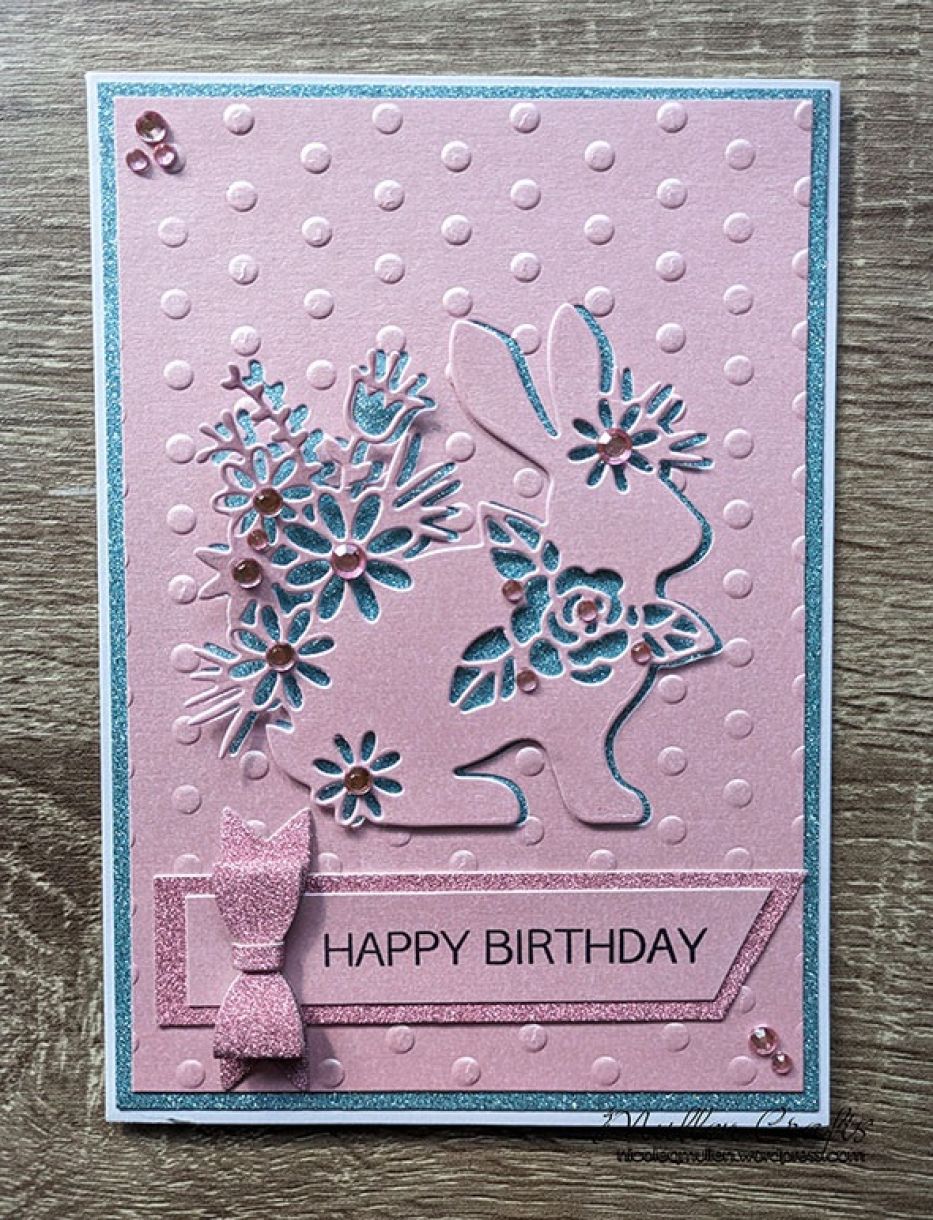 Pastel pink bunny card 11