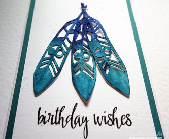 Watercolour Feathers Card
