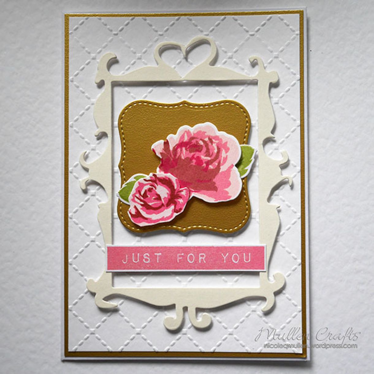 Mothers Day Card White Gold Floral 2