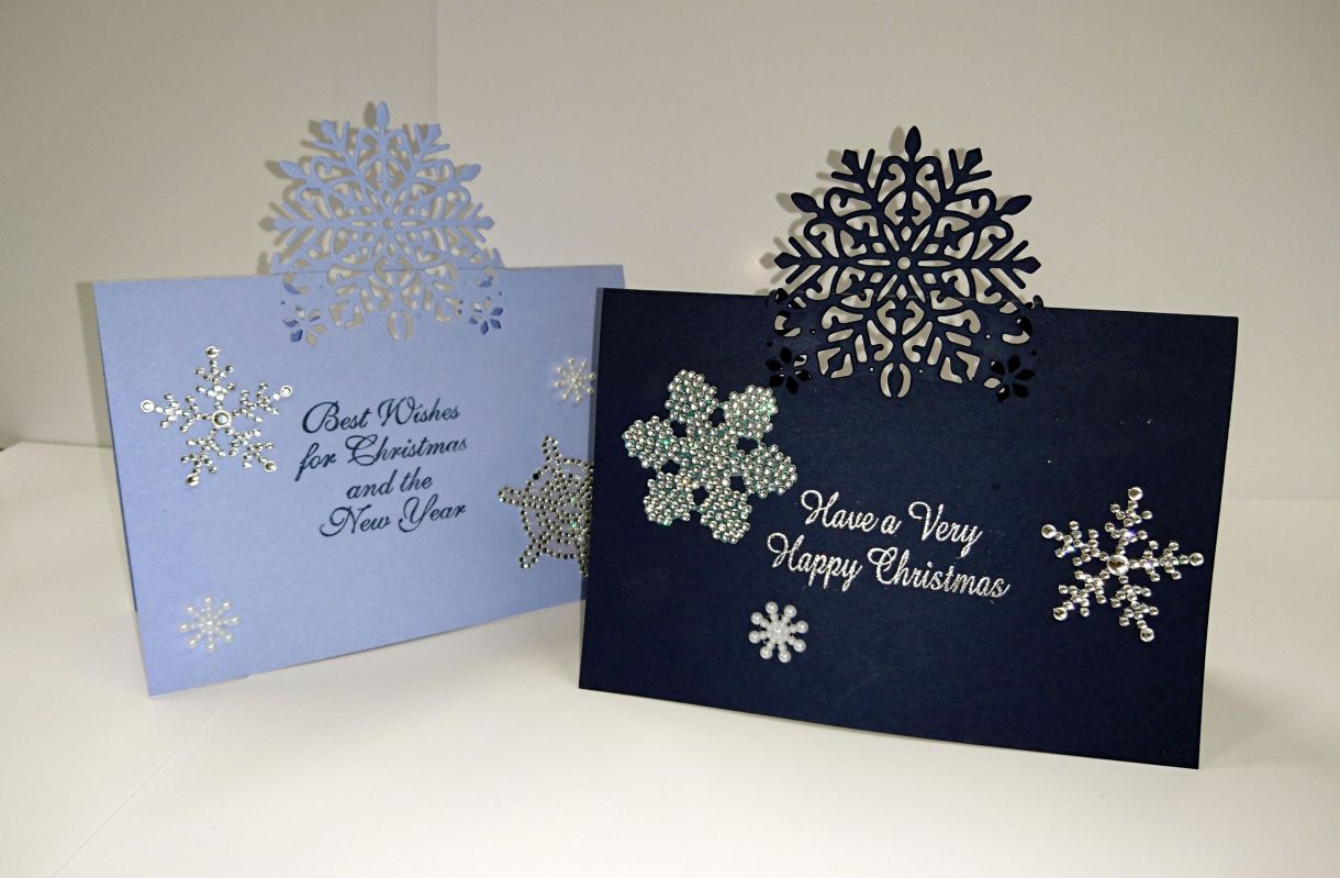 6 Snowflake Embossed Card Fronts Toppers A2 Size Card Stock White 
