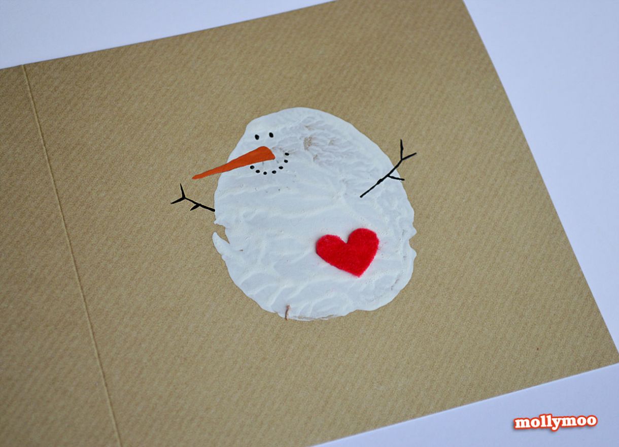 Snowman Card Potato Stamp