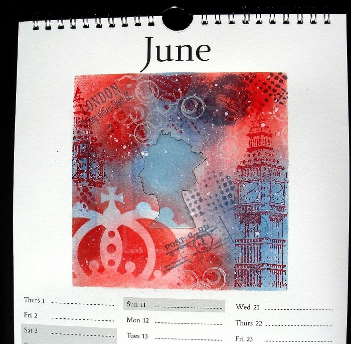 Calendar Page June Queens Birthday