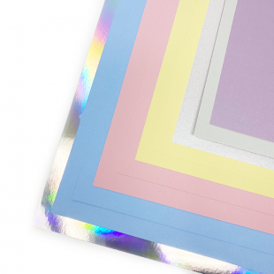 12x12 Holographic Cardstock, 20 Pack Metallic Iridescent Mirror Paper