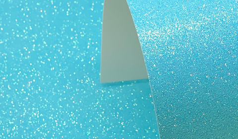 Rainbow Blue Glitter Card 220gsm