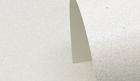 Iridescent White Glitter Card 220gsm