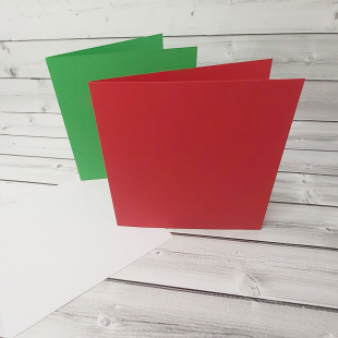 20 Red and Green 7" x 7" Square Card Blanks with White Envelopes