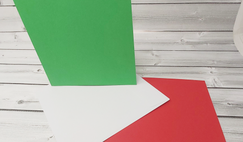 20 Red and Green 8" x 8" Square Card Blanks with White Envelopes