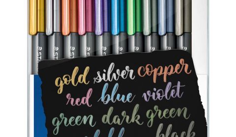 Staedtler Metallic Brush Pens - Pack of 10 Assorted Colours