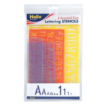 Helix Lettering Stencil Set Of 4 Assorted Sizes