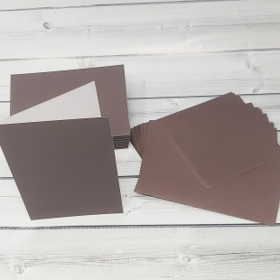 Bon Bon Brown C6 Card Blanks & Envelopes - Pack of 10