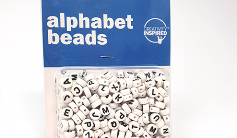 White Alphabet Beads 400pk