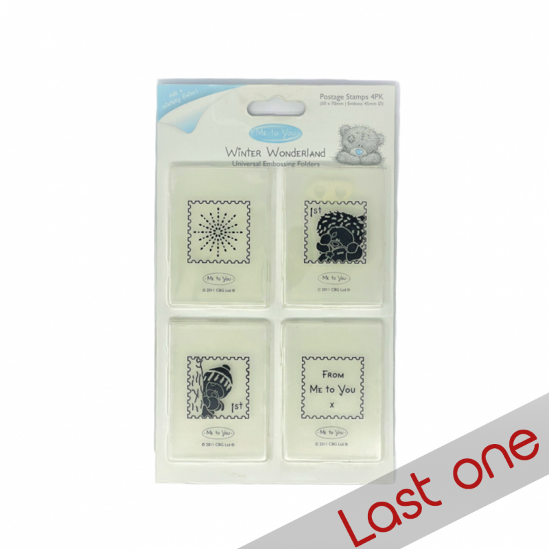 Embossing Folder Postage Stamp 4 Pk