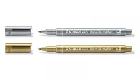 Staedtler metallic calligraphy markers, 10 metallic colours for light and  dark paper, 8325 TB10