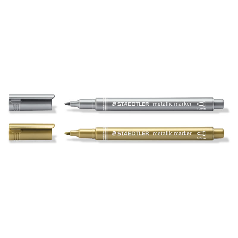 Staedtler Metallic Markers - Pack of 2 Gold & Silver